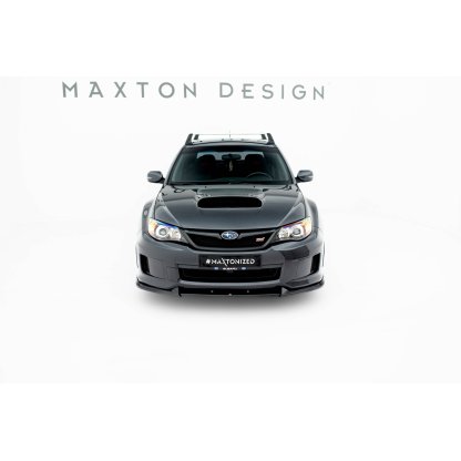 Maxton Design spoiler pod přední nárazník ver.2 pro Subaru Impreza WRX STi Mk3 Facelift, černý lesklý plast ABS