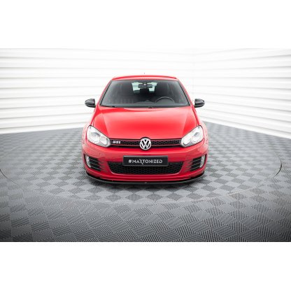 Maxton Design spoiler pod přední nárazník ver.2 pro Volkswagen Golf GTI Mk6, černý lesklý plast ABS
