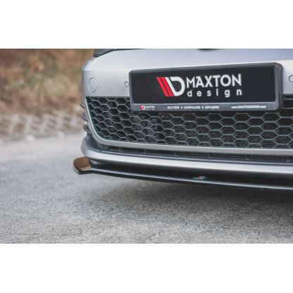 Maxton Design spoiler pod přední nárazník ver.2 pro Volkswagen Golf GTI Mk7, černý lesklý plast ABS