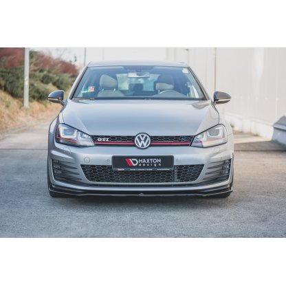 Maxton Design spoiler pod přední nárazník ver.2 pro Volkswagen Golf GTI Mk7, černý lesklý plast ABS