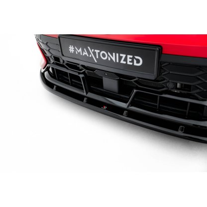 Maxton Design spoiler pod přední nárazník ver.2 pro Volkswagen Golf GTI Mk8 Facelift, černý lesklý plast ABS, Clubsport