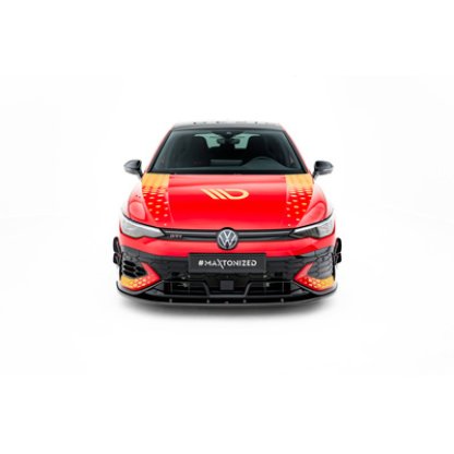 Maxton Design spoiler pod přední nárazník ver.2 pro Volkswagen Golf GTI Mk8 Facelift, černý lesklý plast ABS, Clubsport
