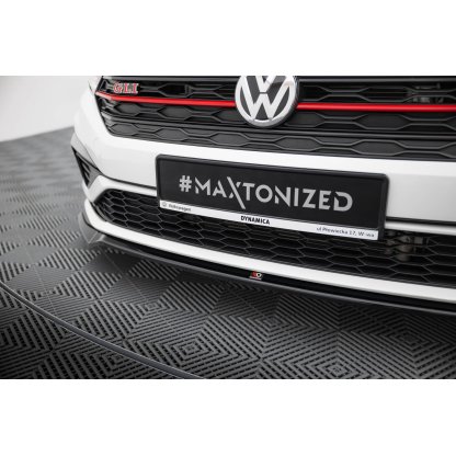 Maxton Design spoiler pod přední nárazník ver.2 pro Volkswagen Jetta Mk7 GLI, černý lesklý plast ABS