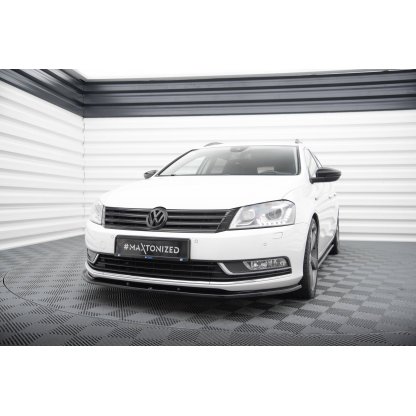 Maxton Design spoiler pod přední nárazník ver.2 pro Volkswagen Passat Mk7 (B7), černý lesklý plast ABS, Variant/Sedan