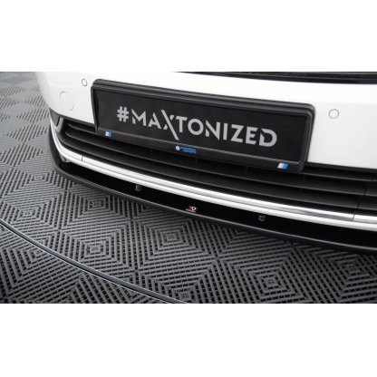 Maxton Design spoiler pod přední nárazník ver.2 pro Volkswagen Passat Mk7 (B7), černý lesklý plast ABS, Variant/Sedan