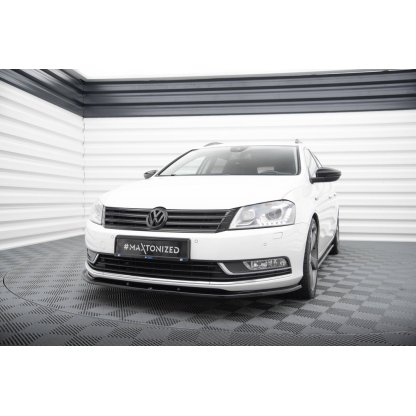 Maxton Design spoiler pod přední nárazník ver.2 pro Volkswagen Passat Mk7 (B7), černý lesklý plast ABS, Variant/Sedan
