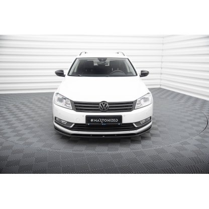 Maxton Design spoiler pod přední nárazník ver.2 pro Volkswagen Passat Mk7 (B7), černý lesklý plast ABS, Variant/Sedan