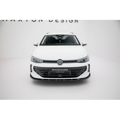 Maxton Design spoiler pod přední nárazník ver.2 pro Volkswagen Passat Mk9 (B9), černý lesklý plast ABS