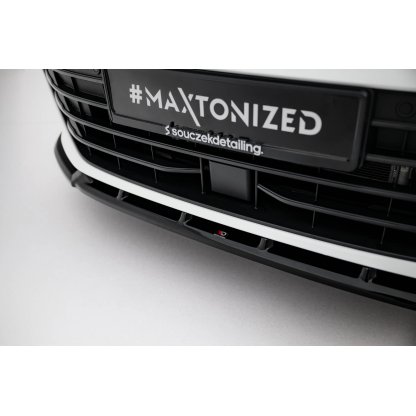 Maxton Design spoiler pod přední nárazník ver.2 pro Volkswagen Passat Mk9 (B9), černý lesklý plast ABS