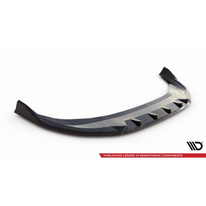 Maxton Design spoiler pod přední nárazník ver.2 pro Volkswagen Passat Mk9 (B9), černý lesklý plast ABS