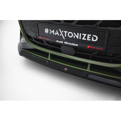 Maxton Design spoiler pod přední nárazník ver.3 pro Audi S3 8Y Facelift, černý lesklý plast ABS, Sedan / Sportback