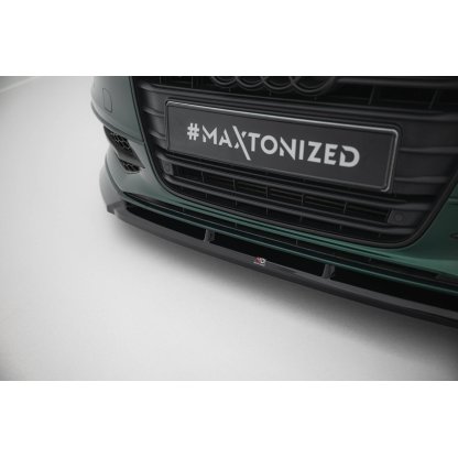 Maxton Design spoiler pod přední nárazník ver.3 pro Audi S6 C7, černý lesklý plast ABS, Sedan / Avant
