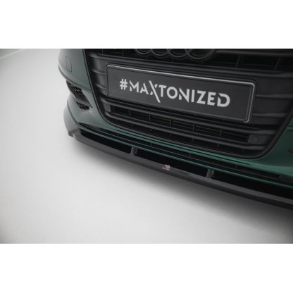 Maxton Design spoiler pod přední nárazník ver.3 pro Audi S6 C7, černý lesklý plast ABS, Sedan / Avant