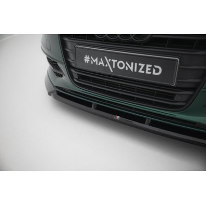 Maxton Design spoiler pod přední nárazník ver.3 pro Audi S6 C7, černý lesklý plast ABS, Sedan / Avant