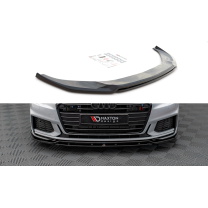 Maxton Design spoiler pod přední nárazník ver.3 pro Audi S6 C8, černý lesklý plast ABS