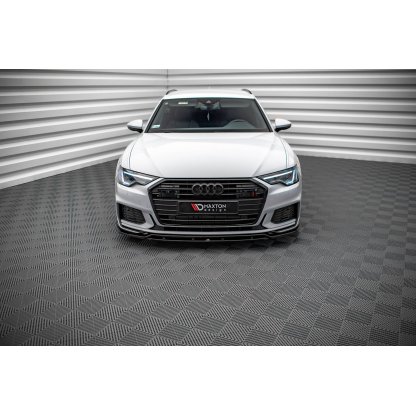 Maxton Design spoiler pod přední nárazník ver.3 pro Audi S6 C8, černý lesklý plast ABS