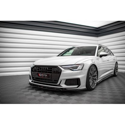 Maxton Design spoiler pod přední nárazník ver.3 pro Audi S6 C8, černý lesklý plast ABS