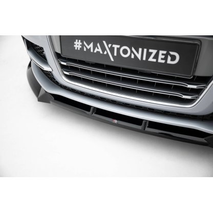 Maxton Design spoiler pod přední nárazník ver.3 pro Audi TT S Mk2 (8J), Mk2 (8J) Facelift, černý lesklý plast ABS