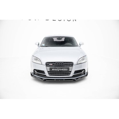 Maxton Design spoiler pod přední nárazník ver.3 pro Audi TT S Mk2 (8J), Mk2 (8J) Facelift, černý lesklý plast ABS
