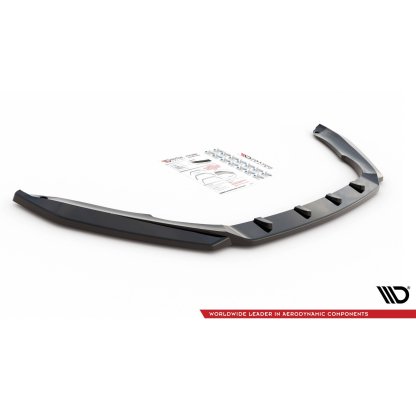 Maxton Design spoiler pod přední nárazník ver.3 pro Škoda Octavia RS Facelift Mk3, černý lesklý plast ABS