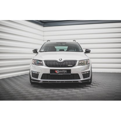 Maxton Design spoiler pod přední nárazník ver.3 pro Škoda Octavia RS Mk3, černý lesklý plast ABS
