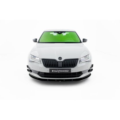 Maxton Design spoiler pod přední nárazník ver.3 pro Škoda Superb Mk3, černý lesklý plast ABS