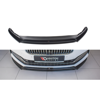 Maxton Design spoiler pod přední nárazník ver.3 pro Škoda Superb Mk3 FL Facelift, černý lesklý plast ABS