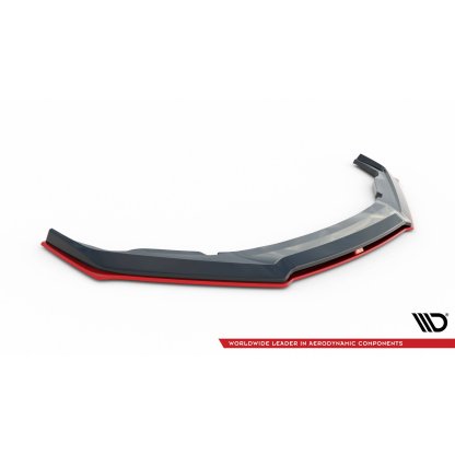 Maxton Design spoiler pod přední nárazník ver.3 pro Subaru BRZ Mk1, černý lesklý plast ABS, s červenou linkou