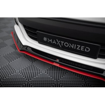 Maxton Design spoiler pod přední nárazník ver.3 pro Subaru BRZ Mk1, černý lesklý plast ABS, s červenou linkou