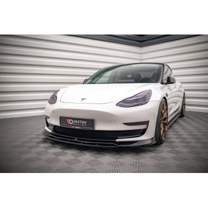 Maxton Design spoiler pod přední nárazník ver.3 pro Tesla Model 3 Mk1, plast ABS bez povrchové úpravy