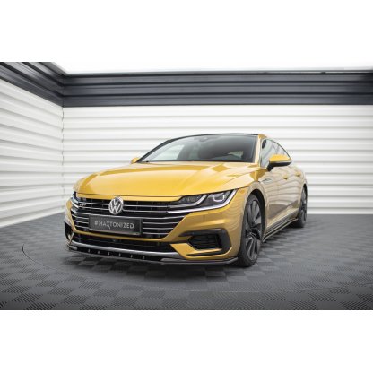 Maxton Design spoiler pod přední nárazník ver.3 pro Volkswagen Arteon, černý lesklý plast ABS