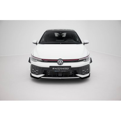 Maxton Design spoiler pod přední nárazník ver.3 pro Volkswagen Golf R-Line Mk8 Facelift, černý lesklý plast ABS