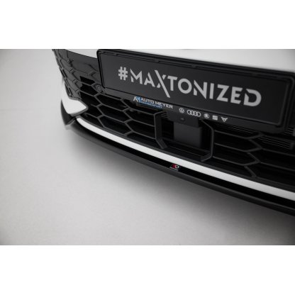 Maxton Design spoiler pod přední nárazník ver.3 pro Volkswagen Golf R-Line Mk8 Facelift, černý lesklý plast ABS