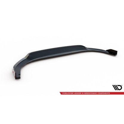 Maxton Design spoiler pod přední nárazník ver.3 s křidélky pro Volkswagen Golf R-Line Mk8 Facelift, černý lesklý plast ABS