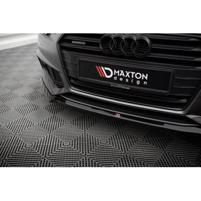 Maxton Design spoiler pod přední nárazník ver.4 pro Audi S4 B9, černý lesklý plast ABS