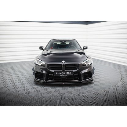 Maxton Design spoiler pod přední nárazník ver.4 pro BMW M2 G87, černý lesklý plast ABS