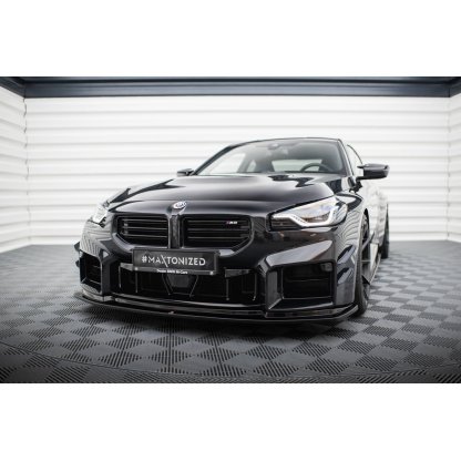 Maxton Design spoiler pod přední nárazník ver.4 pro BMW M2 G87, černý lesklý plast ABS