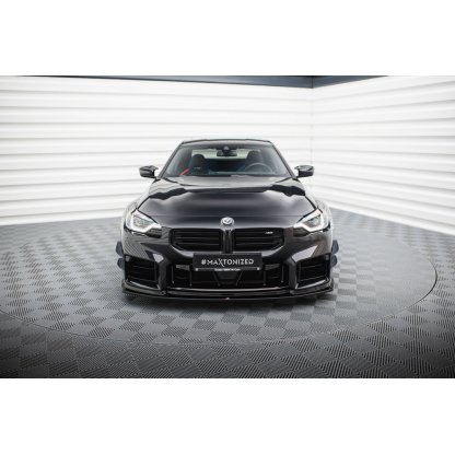 Maxton Design spoiler pod přední nárazník ver.4 pro BMW M2 G87, černý lesklý plast ABS