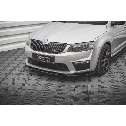 Maxton Design spoiler pod přední nárazník ver.4 pro Škoda Octavia RS Mk3, černý lesklý plast ABS