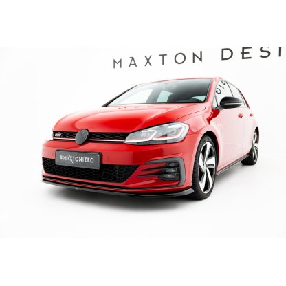 Maxton Design spoiler pod přední nárazník ver.4 pro Volkswagen Golf GTI Mk7 Facelift, černý lesklý plast ABS