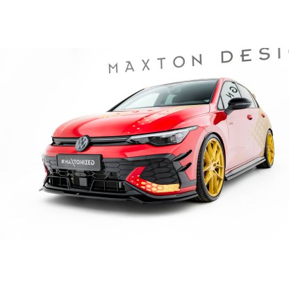 Maxton Design spoiler pod přední nárazník ver.4 pro Volkswagen Golf GTI Mk8 Facelift, černý lesklý plast ABS, Clubsport