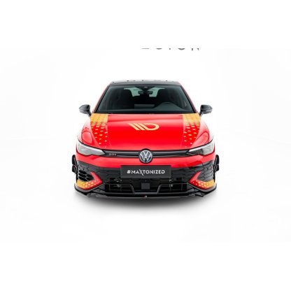 Maxton Design spoiler pod přední nárazník ver.4 pro Volkswagen Golf GTI Mk8 Facelift, černý lesklý plast ABS, Clubsport