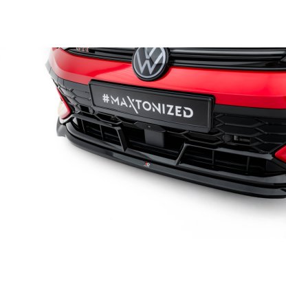 Maxton Design spoiler pod přední nárazník ver.4 pro Volkswagen Golf GTI Mk8 Facelift, černý lesklý plast ABS, Clubsport