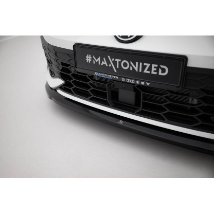 Maxton Design spoiler pod přední nárazník ver.4 pro Volkswagen Golf R-Line Mk8 Facelift, černý lesklý plast ABS
