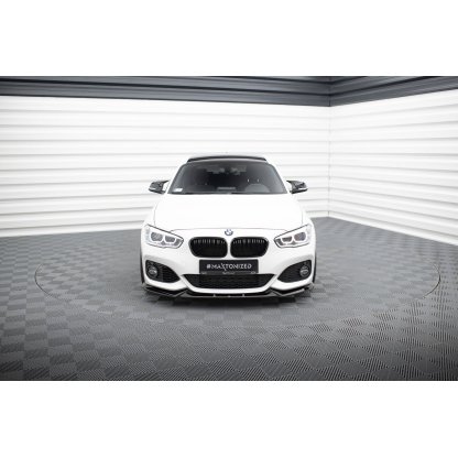 Maxton Design spoiler pod přední nárazník ver.5 pro BMW řada 1 F20- F21 Facelift, černý lesklý plast ABS, M-Pack/M140i