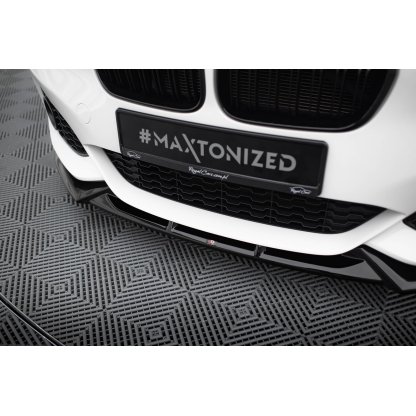 Maxton Design spoiler pod přední nárazník ver.5 pro BMW řada 1 F20- F21 Facelift, černý lesklý plast ABS, M-Pack/M140i
