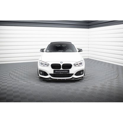 Maxton Design spoiler pod přední nárazník ver.5 pro BMW řada 1 F20- F21 Facelift, černý lesklý plast ABS, M-Pack/M140i
