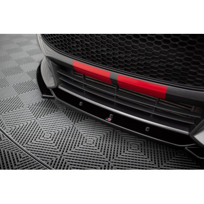 Maxton Design spoiler pod přední nárazník ver.5 pro Ford Focus ST Mk3 Facelift, černý lesklý plast ABS
