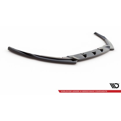 Maxton Design spoiler pod přední nárazník ver.5 pro Ford Focus ST Mk3 Facelift, černý lesklý plast ABS