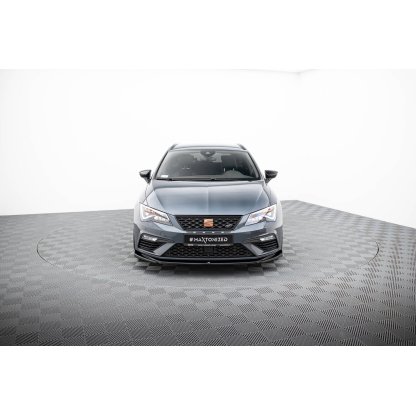 Maxton Design spoiler pod přední nárazník ver.5 pro Seat Leon Cupra Mk3 Facelift, černý lesklý plast ABS